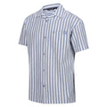 Coronet Blue-White - Side - Regatta Mens Shorebay II Stripe Short-Sleeved Shirt