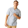 Coronet Blue-White - Lifestyle - Regatta Mens Shorebay II Stripe Short-Sleeved Shirt