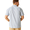 Coronet Blue-White - Pack Shot - Regatta Mens Shorebay II Stripe Short-Sleeved Shirt