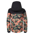 Black-Orange Rust - Back - Regatta Childrens-Kids Liftie Camo Ski Jacket