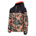 Black-Orange Rust - Side - Regatta Childrens-Kids Liftie Camo Ski Jacket