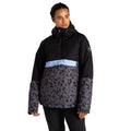 Black-Ebony Grey - Lifestyle - Dare 2B Womens-Ladies Snowburst Leopard Print Overhead Ski Jacket