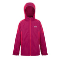 Berry Pink-Pink Potion - Front - Regatta Childrens-Kids Hurdle V Waterproof Jacket