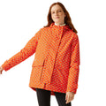 Red - Side - Regatta Womens-Ladies Orla Kiely Clover Mid Length Waterproof Jacket