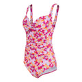 Pink - Side - Regatta Womens-Ladies Sakari Summer Floral Tummy Control One Piece Swimsuit