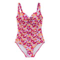 Pink - Front - Regatta Womens-Ladies Sakari Summer Floral Tummy Control One Piece Swimsuit