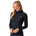 Navy - Side - Regatta Womens-Ladies Yonder II Half Zip Fleece Top