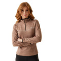 Warm Taupe - Side - Regatta Womens-Ladies Yonder II Half Zip Fleece Top