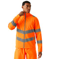 Orange - Side - Regatta Mens Pro Contract Ablaze 2 Layer Hi-Vis Soft Shell Jacket