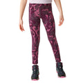 Deep Plum - Lifestyle - Regatta Childrens-Kids Barlia Marble Winter Leggings