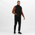 All Black - Pack Shot - Regatta Mens Flux Softshell Bodywarmer - Sleeveless Jacket Water Repellent And Wind Resistant