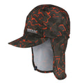 Grape Leaf-Magma Orange Camo - Front - Regatta Great Outdoors Childrens-Kids Sun Protection Cap