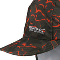 Grape Leaf-Magma Orange Camo - Back - Regatta Great Outdoors Childrens-Kids Sun Protection Cap