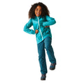 Tahoe Blue - Side - Regatta Great Outdoors Childrens-Kids Pack It Jacket III Waterproof Packaway Black