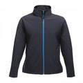 Navy Blue-French Blue - Front - Regatta Womens-Ladies Ablaze Printable Softshell Jacket