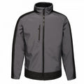 Slate Grey-Signal Black - Front - Regatta Mens Contrast 3 Layer Softshell Full Zip Jacket