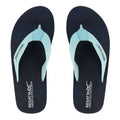 Navy-Aqua Splash - Side - Regatta Womens-Ladies Catarina Flip Flops