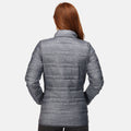 Grey Marl-Black - Side - Regatta Womens-Ladies Firedown Quilted Baffled Jacket