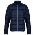 Navy-French Blue - Front - Regatta Womens-Ladies Firedown Quilted Baffled Jacket