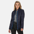 Navy-French Blue - Back - Regatta Womens-Ladies Firedown Quilted Baffled Jacket