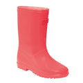 Fiery Coral - Front - Regatta Childrens-Kids Wenlock Wellington Boots