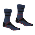 Dark Denim-Orange-Black - Front - Regatta Mens Samaris 3 Season Socks (Pack of 2)