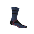 Dark Denim-Orange-Black - Side - Regatta Mens Samaris 3 Season Socks (Pack of 2)