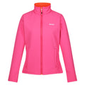 Flamingo Pink-Satsuma - Front - Regatta Womens-Ladies Connie V Softshell Walking Jacket