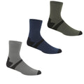 Dark Steel-Dark Denim - Front - Regatta Mens Lifestyle Ankle Socks (Pack of 3)