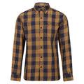 Navy-Umber - Front - Regatta Mens Lance Checked Shirt