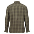 Dark Khaki-Clover - Back - Regatta Mens Lance Checked Shirt