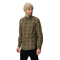 Dark Khaki-Clover - Side - Regatta Mens Lance Checked Shirt