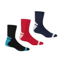 Black-Cherry Pink-Navy - Front - Regatta Womens-Ladies Boot Socks