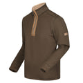 Dark Khaki - Pack Shot - Regatta Mens Galador Half Zip Fleece Top