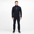 Navy - Side - Regatta Mens Galador Half Zip Fleece Top