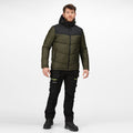 Dark Khaki-Black - Side - Regatta Mens Regime Insulated Padded Jacket