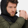 Dark Khaki-Black - Close up - Regatta Mens Regime Insulated Padded Jacket