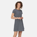 Navy-White - Back - Regatta Womens-Ladies Balia Stripe Swing Dress