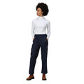 Navy - Side - Regatta Womens-Ladies Packaway Rain Trousers