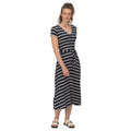 Navy-White - Lifestyle - Regatta Womens-Ladies Maisyn Stripe Shirt Dress