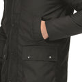 Black - Close up - Regatta Mens Pensford Waxed Jacket