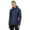 Navy-French Blue - Side - Regatta Womens-Ladies Firedown Packaway Insulated Jacket