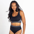 Black-Charcoal Grey - Back - Dare 2B Womens-Ladies Don't Sweat It Recycled Bikini Top