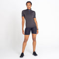 Black - Side - Dare 2B Womens-Ladies Pedal Through It Marl Lightweight Jersey