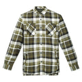 Dark Khaki Check - Front - Regatta Mens Thamos Checked Long-Sleeved Shirt