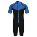 Black-Nautical Blue-White - Back - Regatta Childrens-Kids Shorty Wetsuit