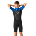 Black-Nautical Blue-White - Lifestyle - Regatta Childrens-Kids Shorty Wetsuit