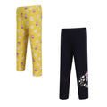 Maize Yellow-Navy - Front - Regatta Childrens-Kids Printed Peppa Pig Leggings (Pack of 2)