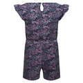 Navy - Back - Regatta Childrens-Kids Dasie Ditsy Print Ruffle Playsuit