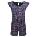 Navy - Front - Regatta Childrens-Kids Dasie Ditsy Print Ruffle Playsuit